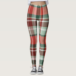 Colorful Plaid Christmas Leggings for Women