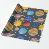 Colorful Planets Geschenkpapier (Ungerollt)