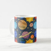 Colorful Planets Space Kaffeetasse (Vorderseite Links)