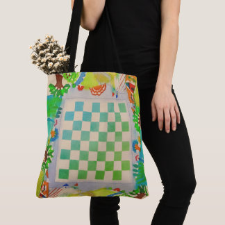 Colorful Playable Watercolor Game Board Tote Tasche
