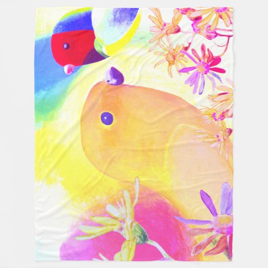 Colorful Playful Birds Fleecedecke (Vorderseite)