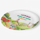 Colorful Playground Birthday Party  Pappteller (Schrägansicht)