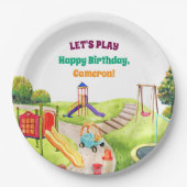 Colorful Playground Birthday Party  Pappteller (Vorderseite)