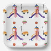 Colorful Playground Birthday Party Pappteller (Vorderseite)