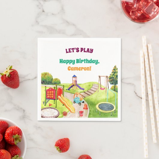 Colorful Playground Birthday Party  Serviette (Beispiel)