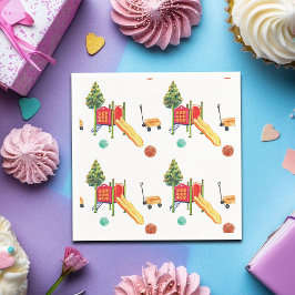 Colorful Playground Birthday Party Serviette