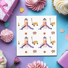 Colorful Playground Birthday Party Serviette
