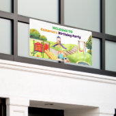 Colorful Playground Birthday Party Welcome Banner (Äußeres Gebäude)