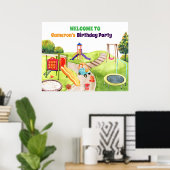Colorful Playground Birthday Party Welcome Poster (Heimbüro)