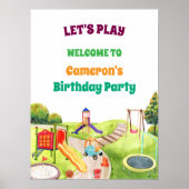 Colorful Playground Birthday Party Welcome Poster (Vorne)