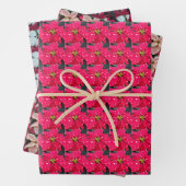 Colorful Poinsettias Floral Holiday Geschenkpapier Set (Beispiel)