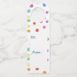 Colorful Polka Dot Bottle Hanger Tags Flaschenanhänger