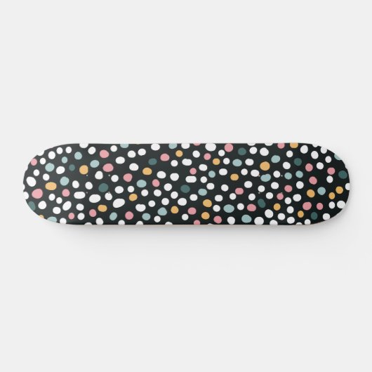 Colorful Polka Dot Confetti Pattern  Skateboard (Horizontal)