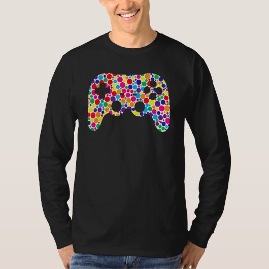 Colorful Polka Dot Game Controller International D T-Shirt (Vorderseite)