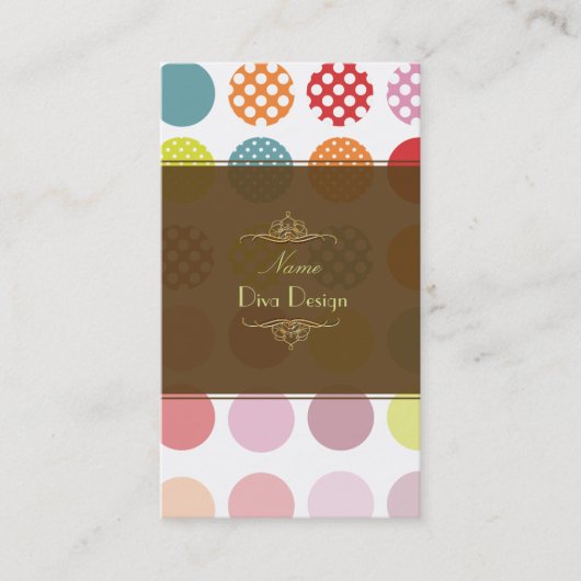 Colorful Polka dots BusinessCard Visitenkarte (Vorderseite)