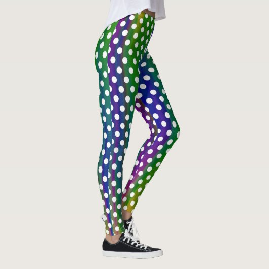 Colorful Polka Dots Girly Trendy Modeerscheinungen Leggings (Rechts)