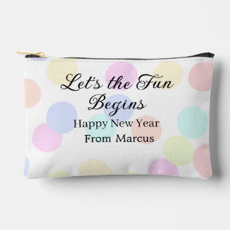Colorful polka dots let's the fun begins new year  zubehörtasche