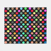 Colorful Polka Dots on Black Background - Seamless Fleecedecke (Vorderseite (Horizontal))