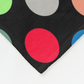 Colorful Polka Dots on Black Background - Seamless Fleecedecke (Ecke)