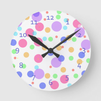 Colorful Polka Dots Wall Clocks Runde Wanduhr