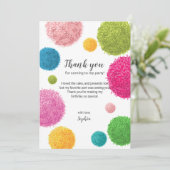 Colorful Pom Birthday Danke Karte (Stehend Vorderseite)