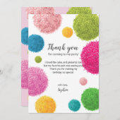 Colorful Pom Birthday Danke Karte (Vorne/Hinten)