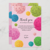 Colorful Pom Birthday Danke Karte (Vorne/Hinten)