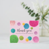 Colorful Pom Pom Vielen Dank Postkarte (Stehend Vorderseite)