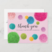 Colorful Pom Pom Vielen Dank Postkarte (Vorne/Hinten)