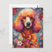 Colorful Poodle Postkarte (Vorne/Hinten)