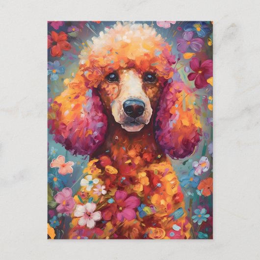 Colorful Poodle Postkarte (Vorderseite)