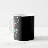 Colorful Pop Art Badminton Player Shuttle Badminto Kaffeetasse (Vorderseite Links)