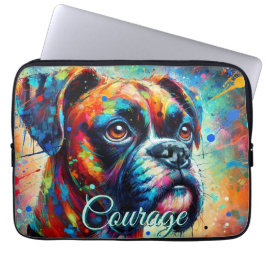 Colorful Pop Art Boxer Dog Personalized Laptopschutzhülle