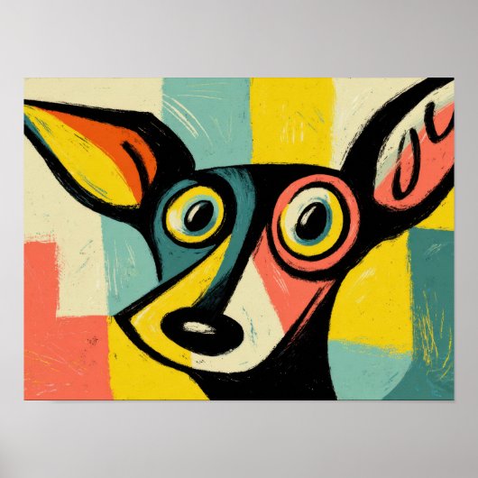 Colorful Pop Art Dog Portrait Poster (Vorne)