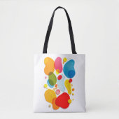 Colorful Pop Art Organic Shapes Mixed Media Tasche (Vorderseite)