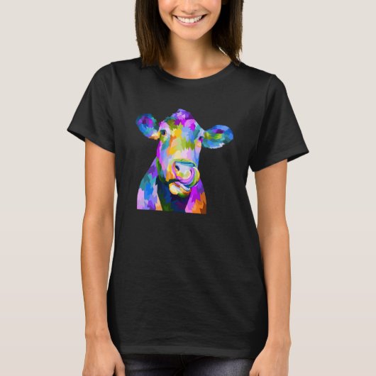 Colorful Pop Cow T-Shirt (Vorderseite)