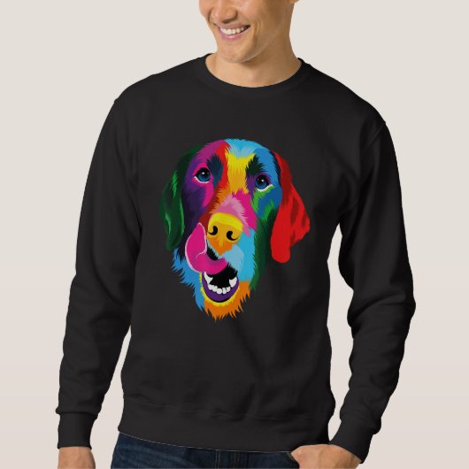 Colorful Pop Golden Retriever Portrait Owner Sweatshirt (Vorderseite)