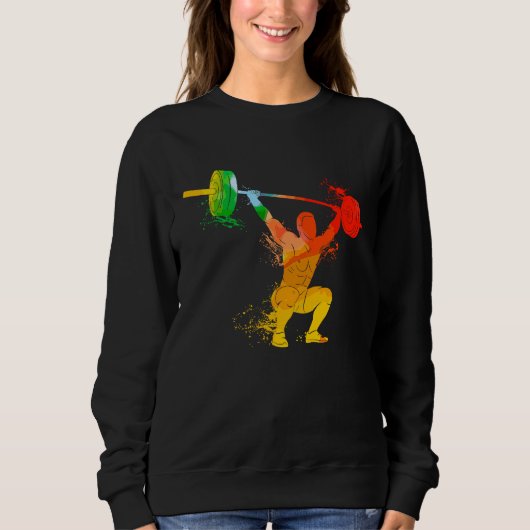 Colorful Pop Portrait Bodybuilding Weightlifting Sweatshirt (Vorderseite)