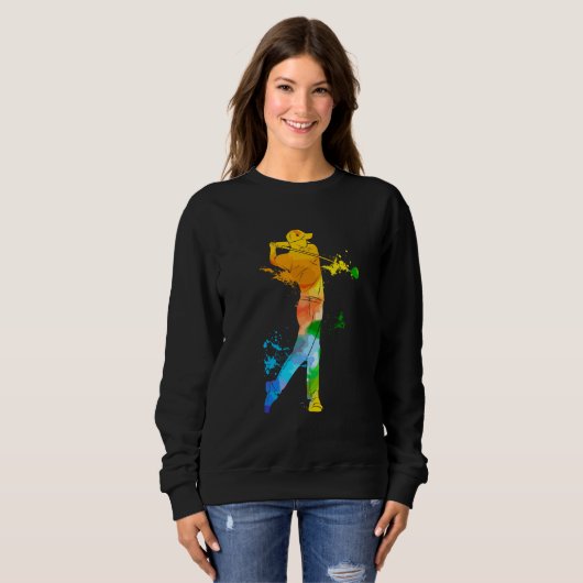 Colorful Pop Portrait Dad Golf Sweatshirt (Vorne ganz)
