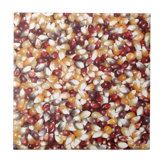 Colorful Popcorn Kernels Fliese (Vorderseite)
