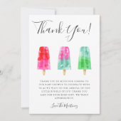 Colorful Popsicle Baby Dusche Vielen Dank Dankeskarte (Vorderseite)