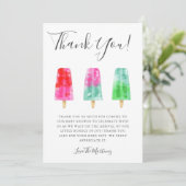 Colorful Popsicle Baby Dusche Vielen Dank Dankeskarte (Stehend Vorderseite)