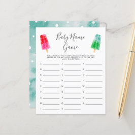 Colorful Popsicle Baby Name Dusche Spiel