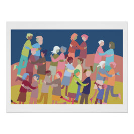 Colorful poster with dancing people