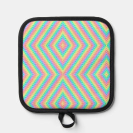 Colorful pot holder with a vibrant topflappen