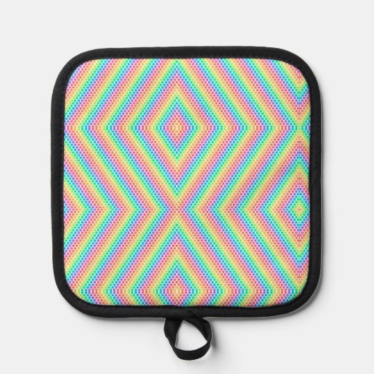 Colorful pot holder with a vibrant topflappen (Vorderseite)