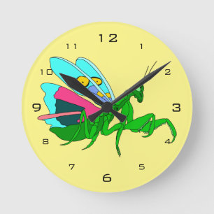 Colorful Praying Mantis Runde Wanduhr