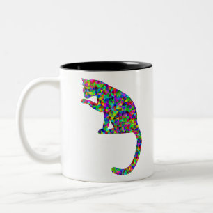 Colorful Prismatic Chromatic Rainbow Triangles Zweifarbige Tasse