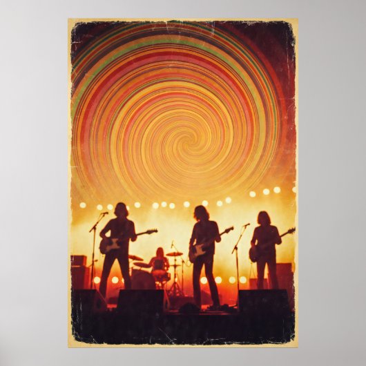 Colorful Psychedelic 70er Poster - Groovy Music Fe (Vorne)