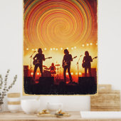 Colorful Psychedelic 70er Poster - Groovy Music Fe (Küche)